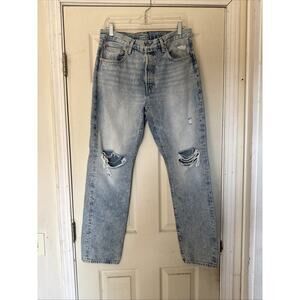 Levi's Baggy Boot Women's Jeans W31 L30 Light Blue Distressed Great Condition